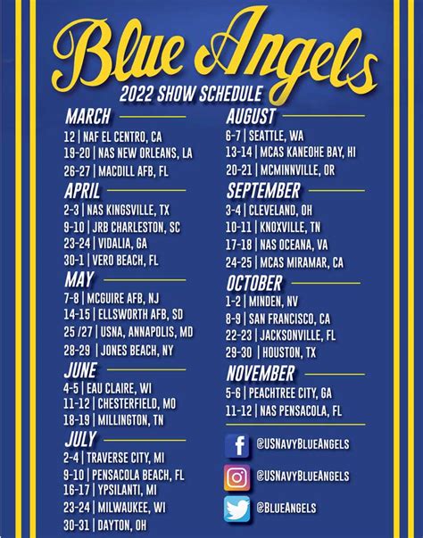 Blue Angels Show Schedule