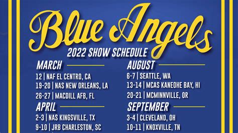 Blue Angels Show Schedule Poster