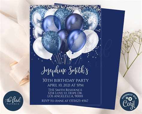 Blue Birthday Invitation Idea 1