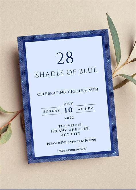 Blue Birthday Invitation Idea 6