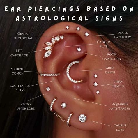 Blue body piercing ear