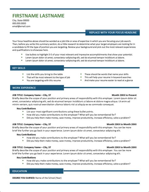 Blue Collar Resume Template Example 2