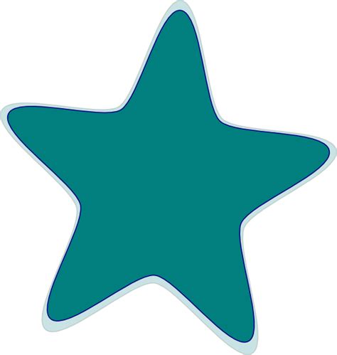 Blue and green star clipart design with a calming blue background and green and yellow stars