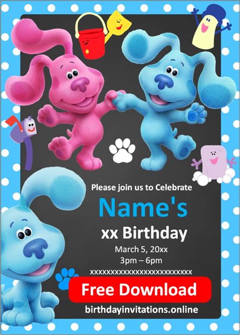 Blues Clues Birthday Invitations Templates Gallery 6