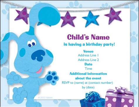 Blue's Clues Invitation Template 1