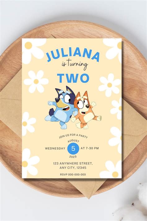 Bluey and Bingo Invitation