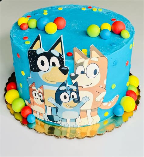 Bluey birthday cake design with template