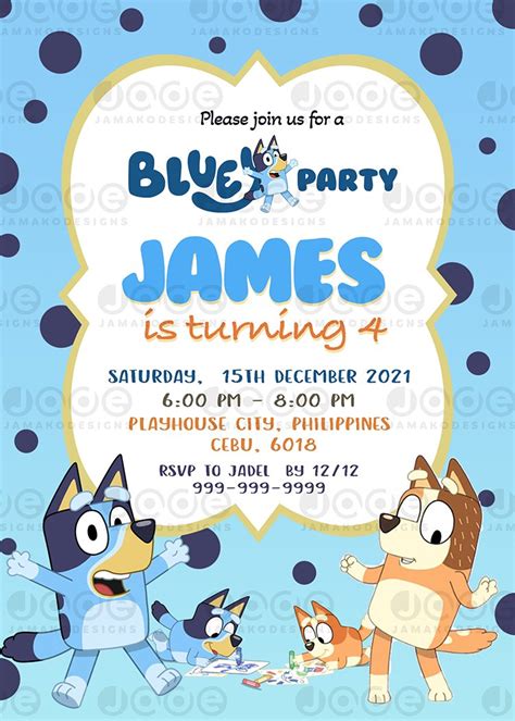 Bluey Birthday Invitation Template 6