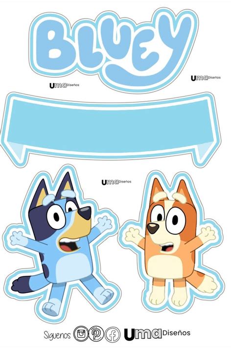 Bluey Cake Topper Templates