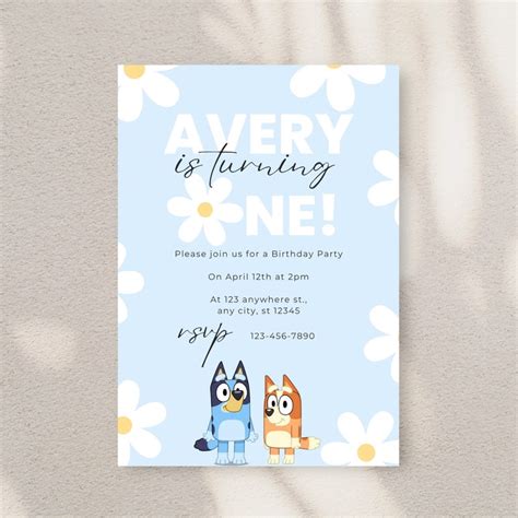 Bluey Heeler Invitation Templates