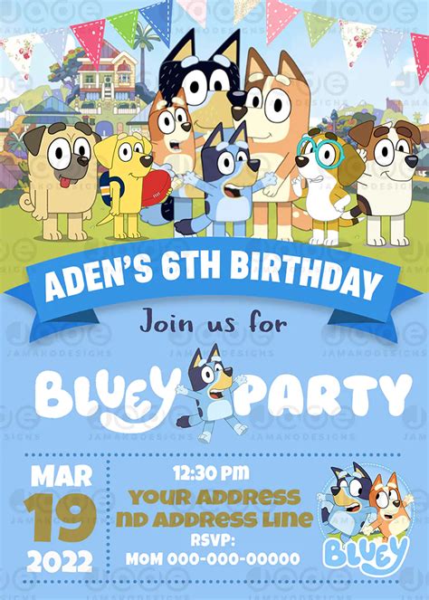 Bluey Party Invitation Template 4