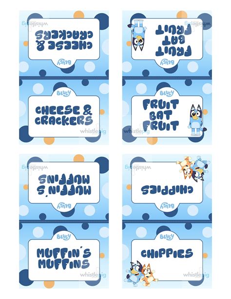 Bluey Snack Time Labels 2