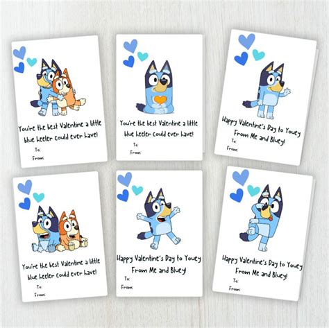 Bluey Valentine's Card Design 1