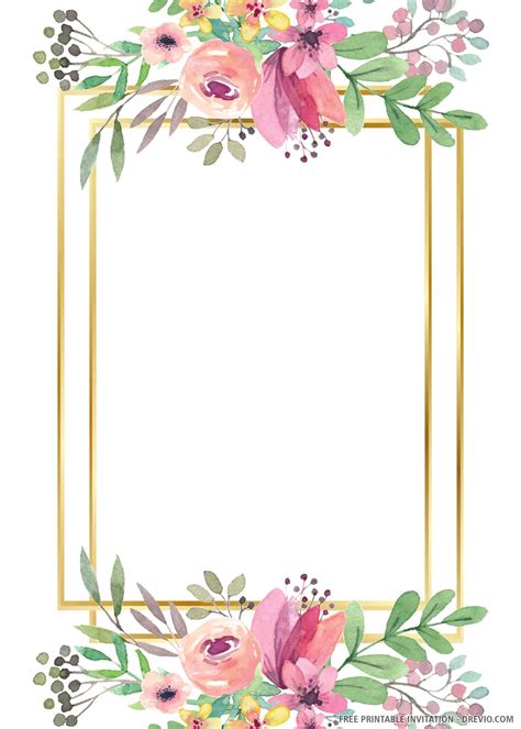 Blush and Gold Wedding Invitation Template