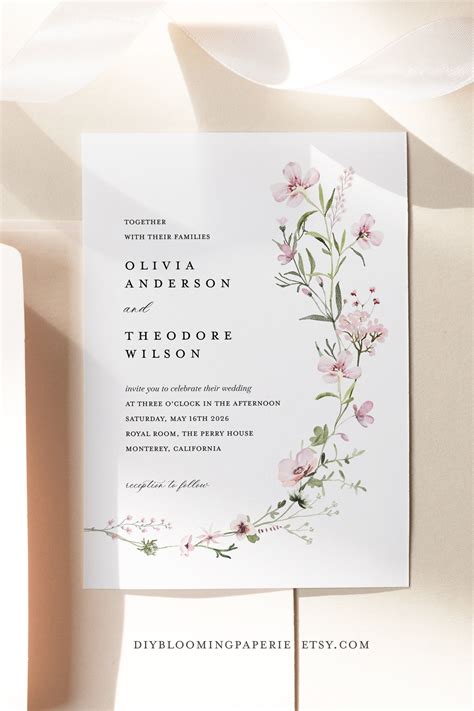 Blush Pink Wedding Invitation Templates Download