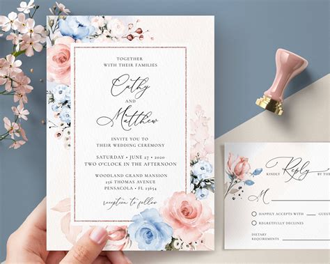 Blush Pink Wedding Invitations