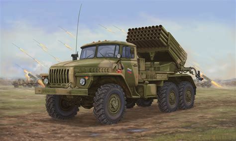 The BM-21 Grad is a 122mm multiple rocket launcher system that has been in service since the 1960s.