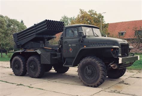 The BM-21 Grad is a 122mm multiple rocket launcher system that has been in service since the 1960s.