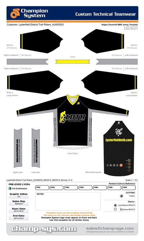 BMX jersey design template