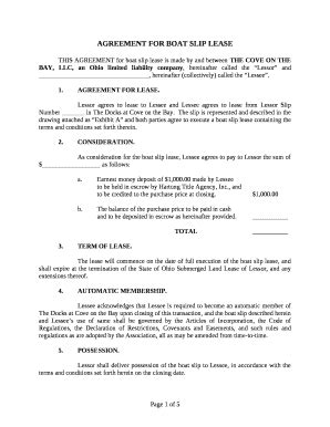 Boat Slip Lease Contract Template PDF Example