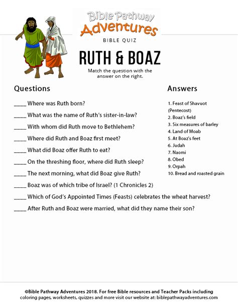 Boaz and Ruth Quiz