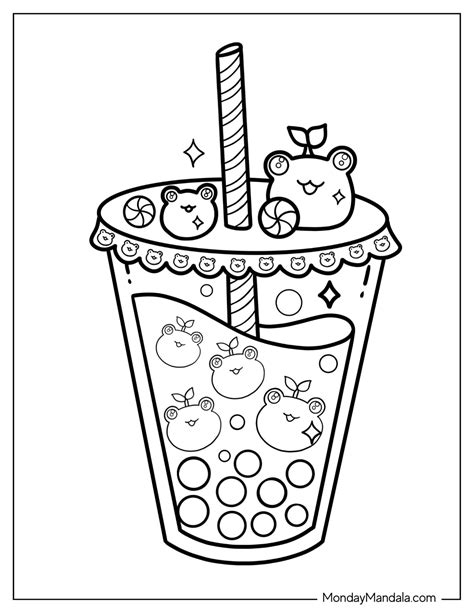 Boba Coloring Pages for Teens