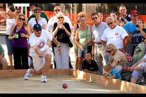 Bocce ball teams in action