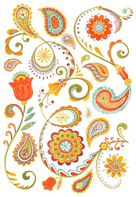 Bohemian Floral Pattern Coloring Page