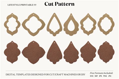 Bohemian Leather Earring Template