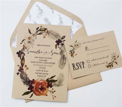 Bohemian-Style Wedding Invitation Template