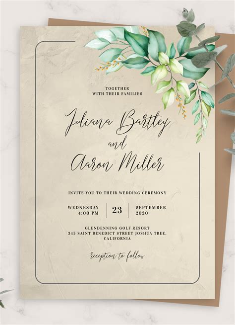 Bohemian Wedding Invitation Templates