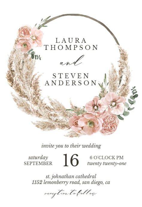 Bohemian Wedding Invitation Templates Free