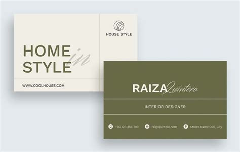 Boho chic interior design business card template