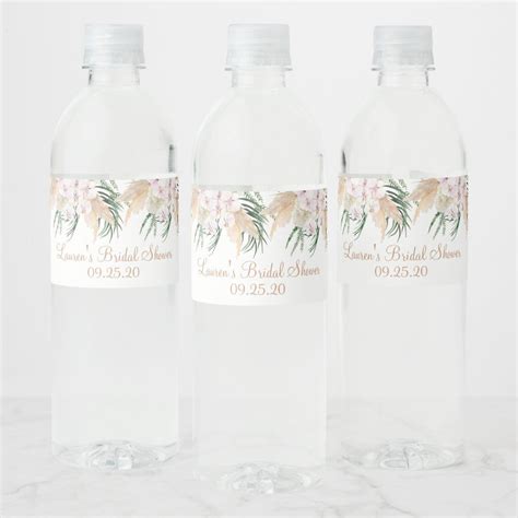 Boho chic water bottle label