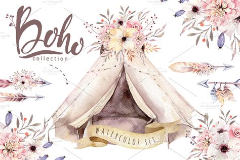 Boho Watercolor Template