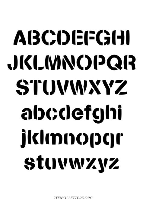 Bold alphabet stencil