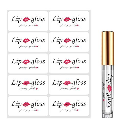 A bold and bright lip gloss label template