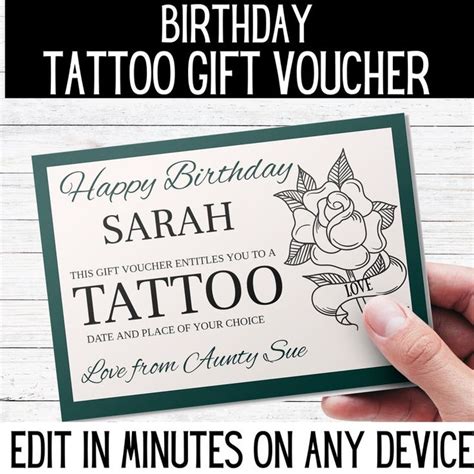 Bold and Bright Tattoo Gift Card