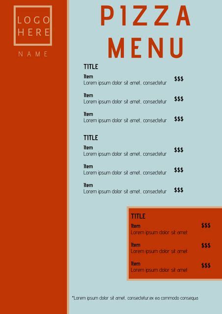 Bold and eye-catching menu template