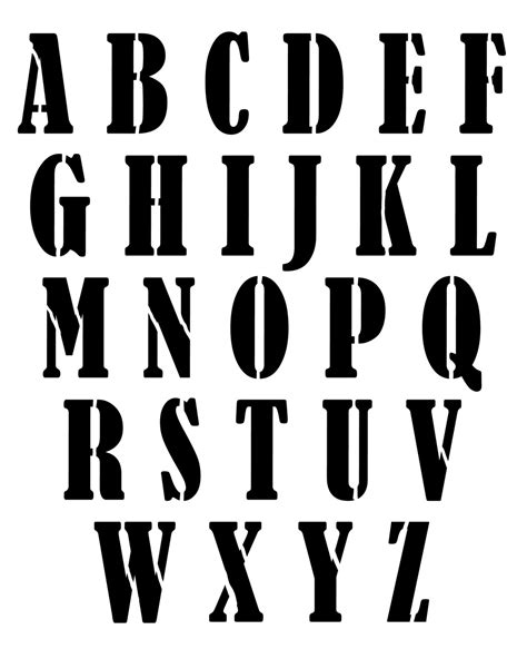 Bold font large letter stencils