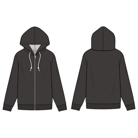 Bold Graphics Black Zip Up Hoodie Template