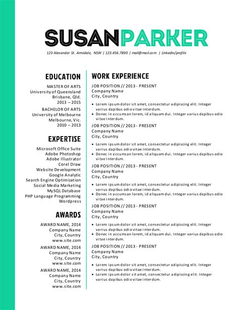 Bold resume template