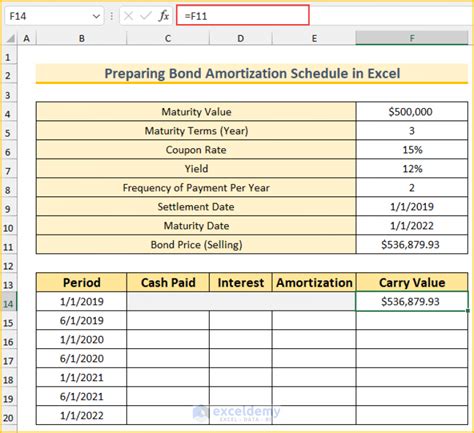 Bond Payment Schedule Template Download