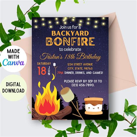 Bonfire Celebration Invitation Template