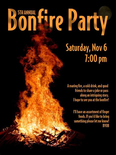 Bonfire Gathering Invitation Ideas