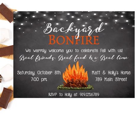 Bonfire Gathering Invitation Templates Free