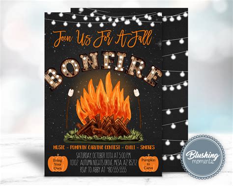 Blank Bonfire Invitation Template