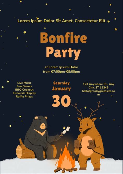 Bonfire Invitation Templates