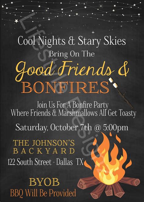 Bonfire Invitation Templates Pdf