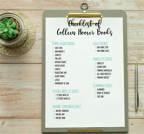 Book Checklist Printable